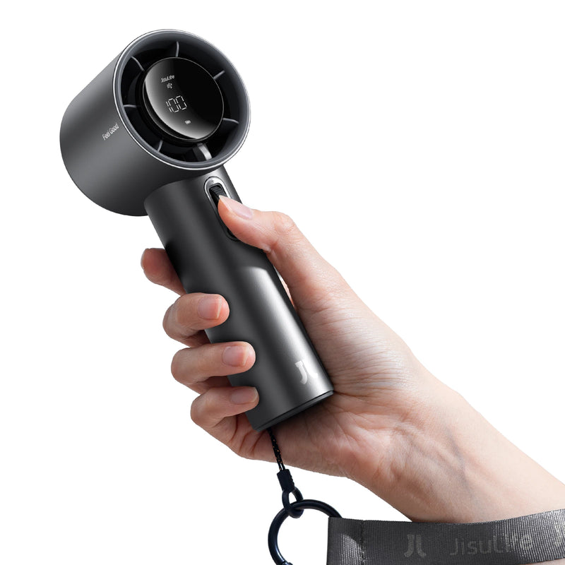 JISULIFE New Upgrade Portable Fan Pro1S 2025,100 Levels,LED Display,5000mAh Rechargeable,Travel Essentials,Personal Handheld Fan