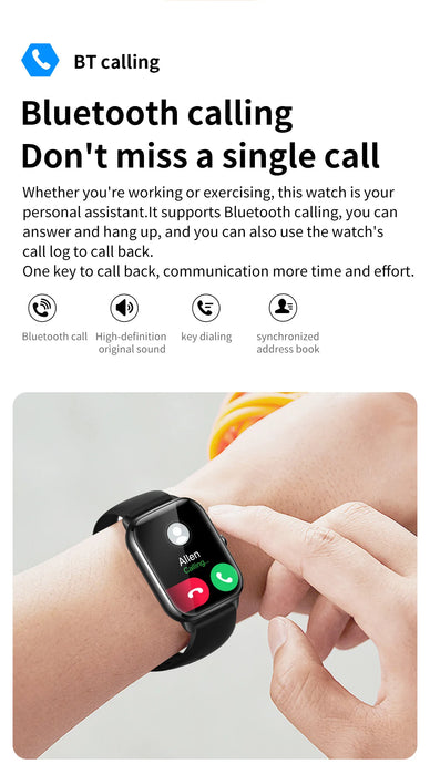 COLMI C61 Smartwatch 1.9 inch Full Screen Bluetooth Calling Heart Rate Sleep Monitor 100+ Sport Models Smart Watch For Men Women
