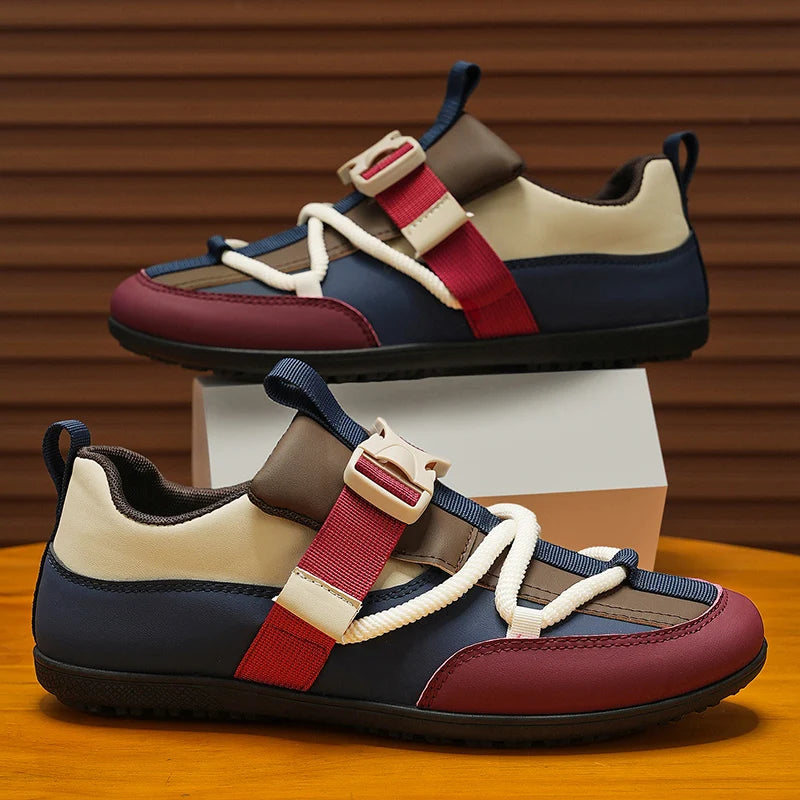 Mens Casual Shoes 2025 New Lightweight Breathable Leather Sneakers Suitable Walking Street Fashion Sports Flat Skate Shoes Man