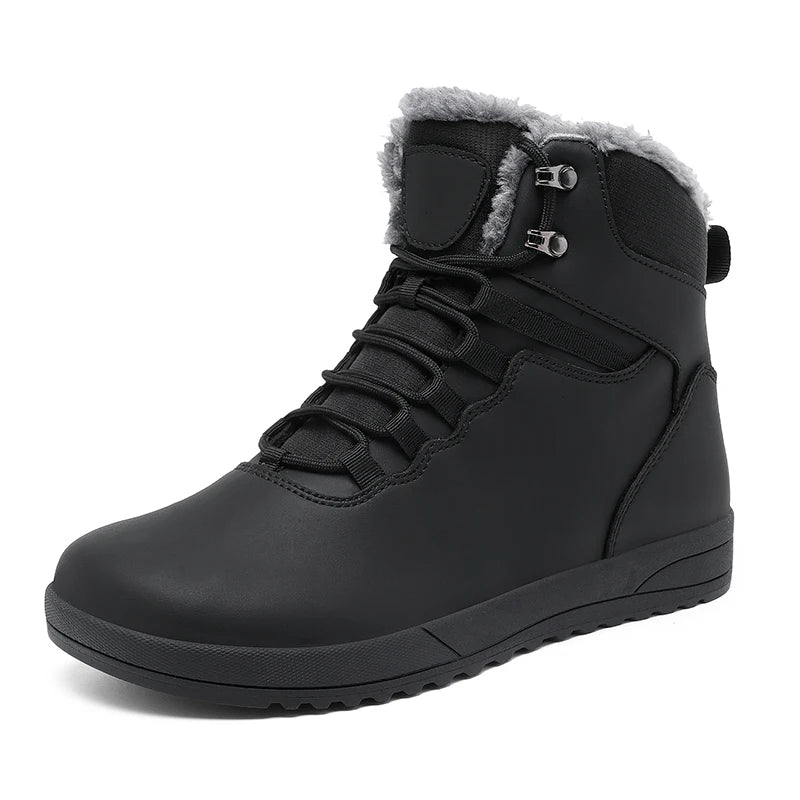 Wide Toe Box Plus Size 49 50 51 52 53 Men's Winter Snow Boots Warm Fleece Lined High Top Non‑Slip Ankle Boots