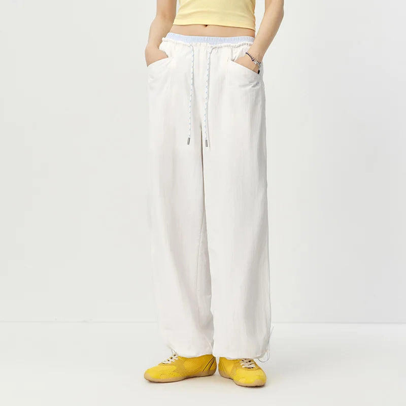 Semir Women Pants Color 2026 Block Drawstring UV Protection Quick Dry Wide Leg Urban Casual Everyday Style Soft Comfortable