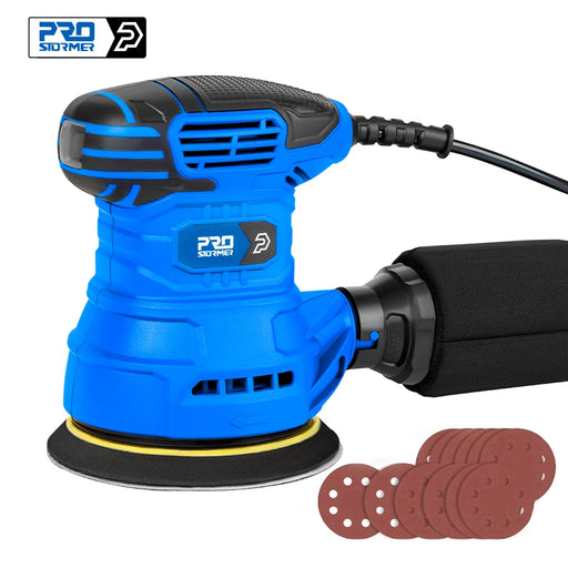 Random Orbital 300W Electric Sander Machine With 21Pcs 125mm Sandpapers Strong Dust Collection Polisher by PROSTORMER