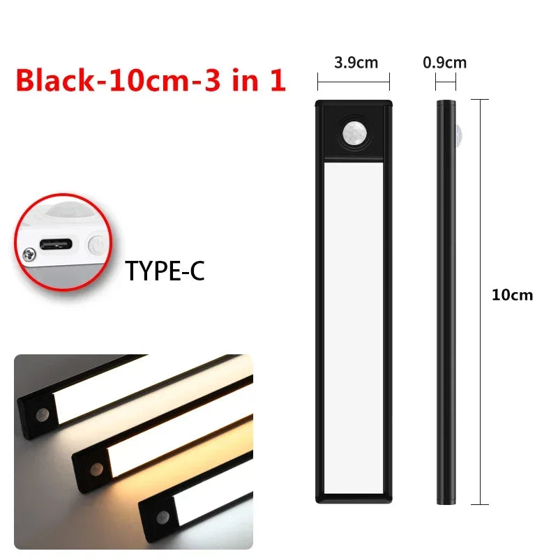 Motion Sensor LED Night Light USB Rechargeable Wireless Wall Mounted for Bedroom Corridor Stairs Bedroom Protection Lighting
