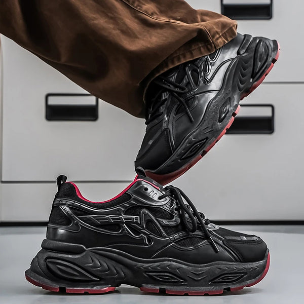 Chunky sneakers four seasons men's breathable light soft sole comfort outdoor running shoes fashion students speed sports shoes