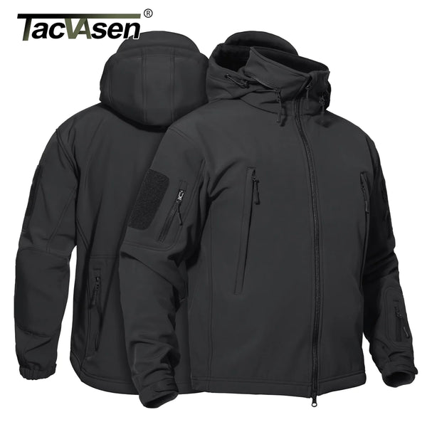 TACVASEN Winter Softshell Jacket Mens Windproof Fleece Lined Jacket Coat Waterproof Work Jacket Coats Outdoor Hiking Windbreaker