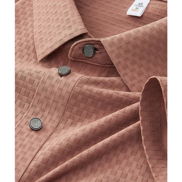 Men's Breathable Short-Sleeve Shirt - Physical Antibacterial, Moisture-Wicking & Skin-Friendly Jacquard T-shirt