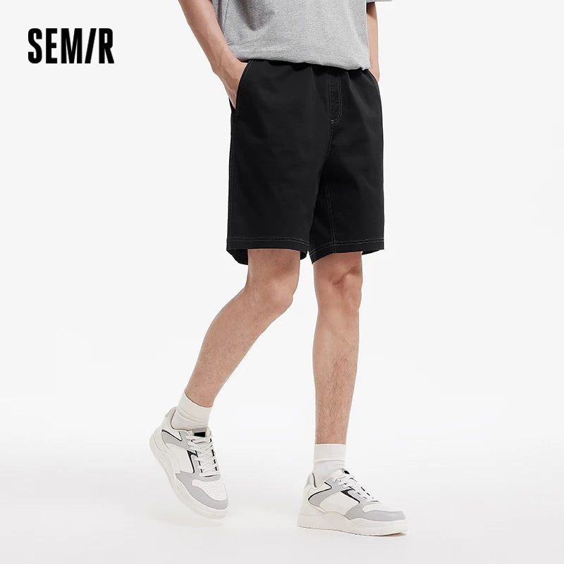 Semir Mens Shorts 2026 Drawstring Brushed Loose Straight Casual Style Soft Daily Wear