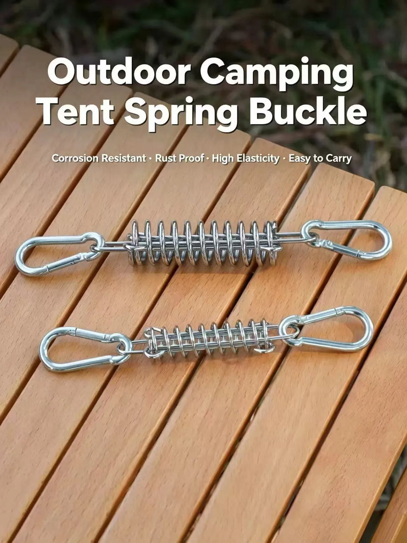 Outdoor Camping Tent High-Strength Steel Rope Buckle Spring Wind Hook Sunshade Fixed Buckle for Secure Tarp Anchoring