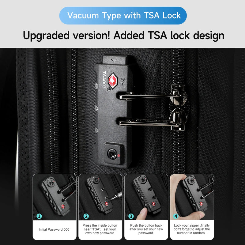 Tigernu Vacuum Compression Backpacks Men Travel Backpack Expandable USB Bag Large Capacity 17 Laptop Bags For School Cabin Bags