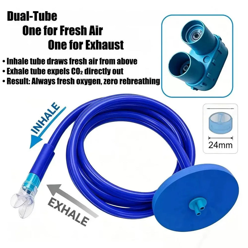 Floating Air Intake Dry Snorkel Tube, Adult Silicone Underwater Breathing Equipment, Freediving Swimming Training Snorkeling Ge