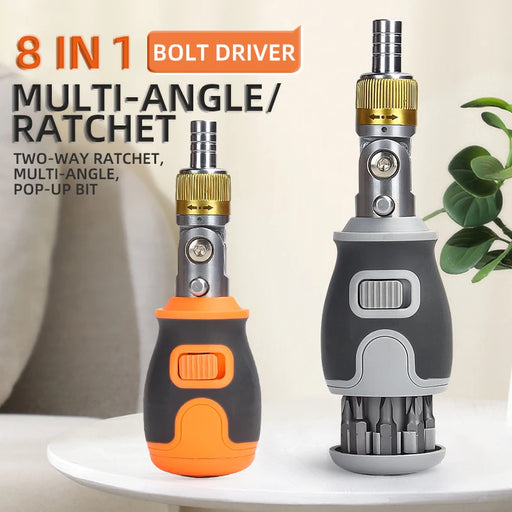8 in 1 Screwdriver Set Professional Hand Tool Angle Ratchet Multi-angle Two-way Screwdriver Set Hidden Drill Bit