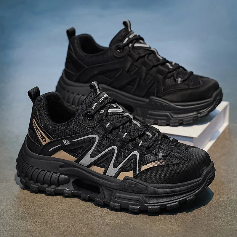 Men's platform casual shoes four seasons breathable light soft-sole comfort walking shoes fashion Joker outdoor running sneakers