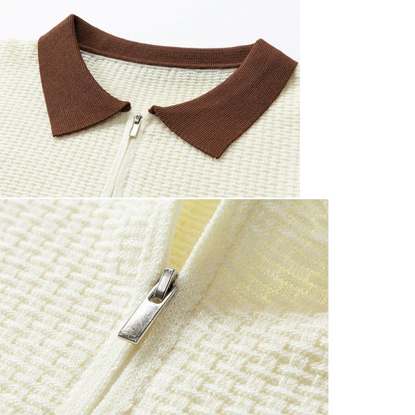 Premium Ice - Touch Men's Short - Sleeve Knitted Polo Shirt: Lightweight, Comfortable Summer New Arrival