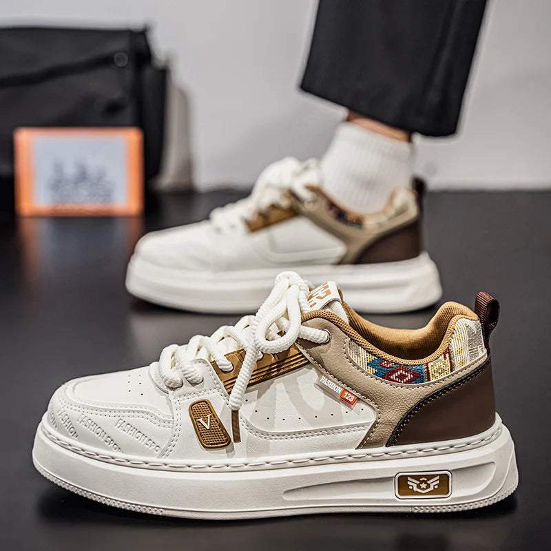 Men's thick-sole casual shoes Four seasons soft-sole breathable lightweight flat walking shoes fashion youth sports board shoes