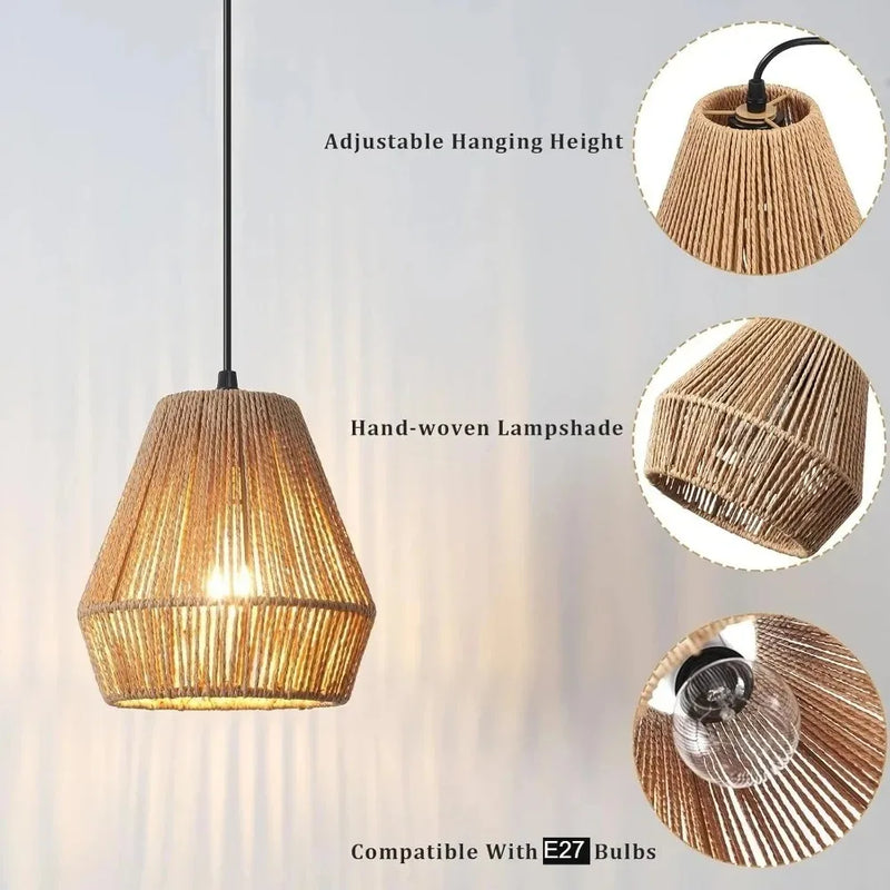 ចង្កៀងព្យួរបែប Rustic ចង្កៀងព្យួរអណ្តាតភ្លើងចង្កៀងព្យួរបែប Boho បុរាណ ចង្កៀងតុបរិភោគអាហារ ចង្កៀងបន្ទប់ទទួលភ្ញៀវ រន្ធ E27