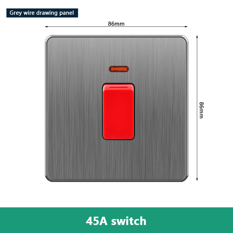 EU RU UK 20A 45A High Power Wall Switch,Korea Standard Plastic Panel ON OFF Rocker Switch for Water Heater Light Air Conditioner