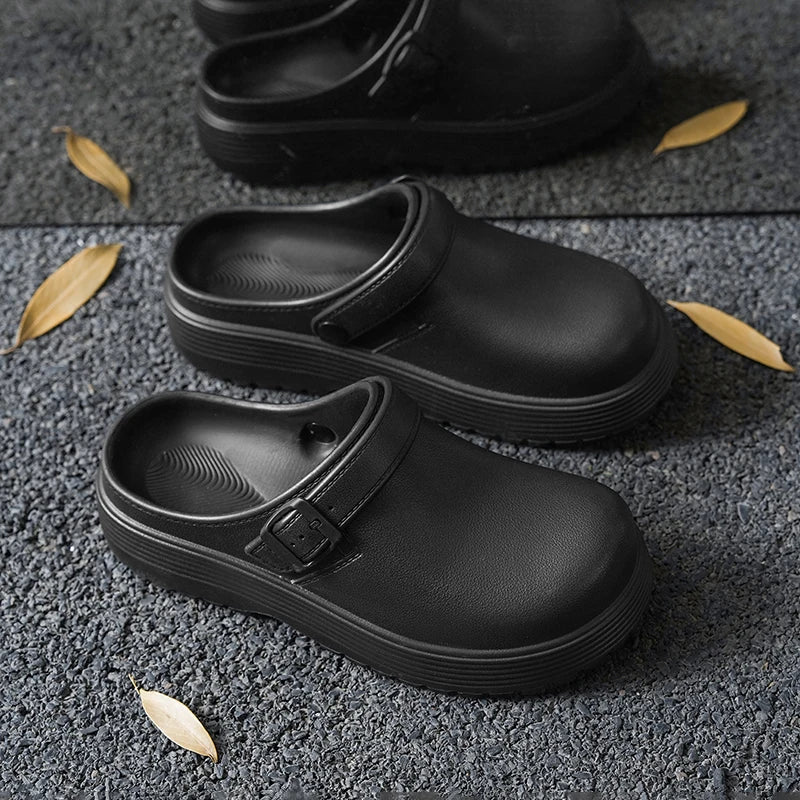 Men's Mule EVA casual slippers summer soft-sole non-slip lightweight outdoor walking beach shoe fashion dual-use sports slippers