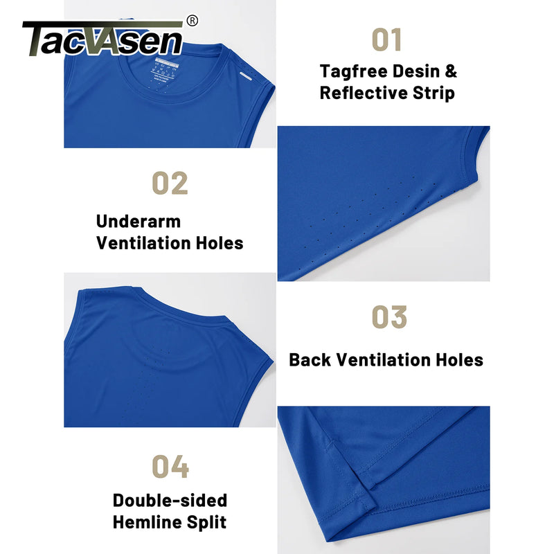 TACVASEN Mens Lightweight Tank Tops Quick Dry Fitness Workout Sleeveless Shirts Summer Muscle Gym Vest Athletic Tank Tops USsize