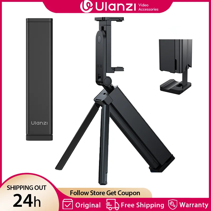ជើងទ្រទូរស័ព្ទចល័ត Ulanzi SK-20 សម្រាប់ធ្វើដំណើរ ជើងទ្រសម្រាប់ទូរស័ព្ទដៃ ជើងទ្រ Selfie ដែលអាចបត់បាន ជាមួយនឹងការបង្វិល 360° សម្រាប់សម្ភាសន៍ Vlog