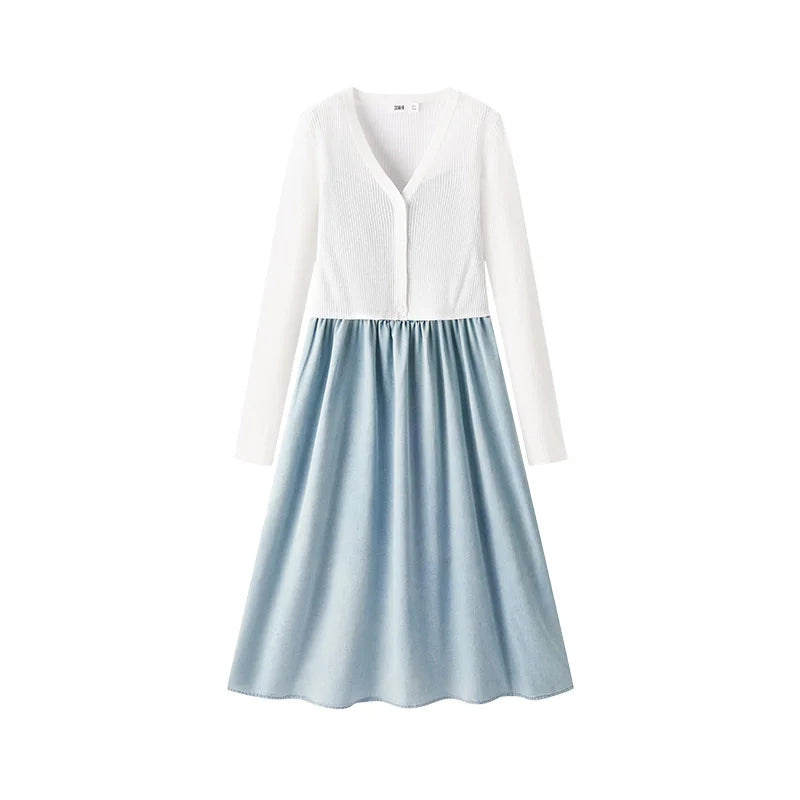Semir Women Dress Denim V Neck Cool Feeling Slip Dress Short Cardigan Two Piece Set Cool Stylish 2026 Summer Casual Fashion Top