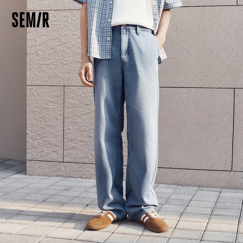 Semir Men Jeans Cooling 2026 Washed Straight Urban Casual Everyday Style Soft Comfortable Daily Wear Trendy Versatile Minimal