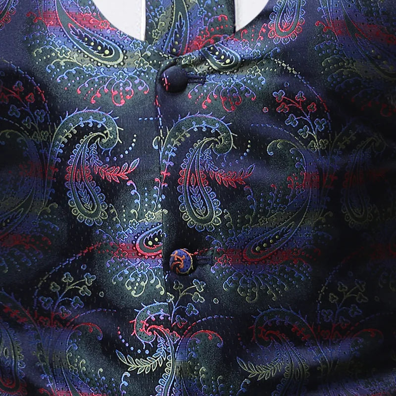 2026 New Mens Sleeveless Vest, Wedding Party Stage Performance Waistcoat, Single Breasted Red Blue Vests
