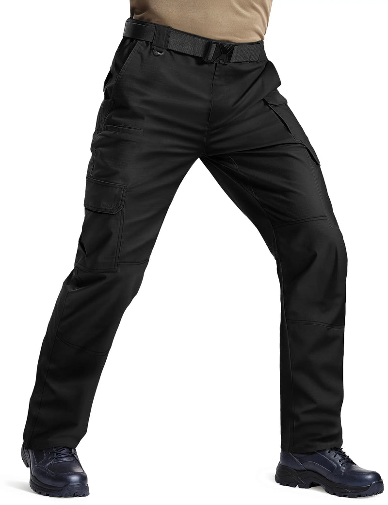TACVASEN Mens Cargo Work Pants Hiking Tactical Waterproof Trousers Ripstop Breathable Stretch Pants with 8 Pockets(No Belt)