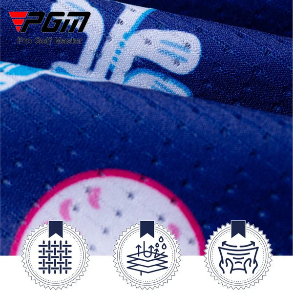 PGM Golf Men's Summer Short sleeved T-shirt Printed Polo Shirt Mesh Breathable Quick drying High elasticity Sports Top YF911