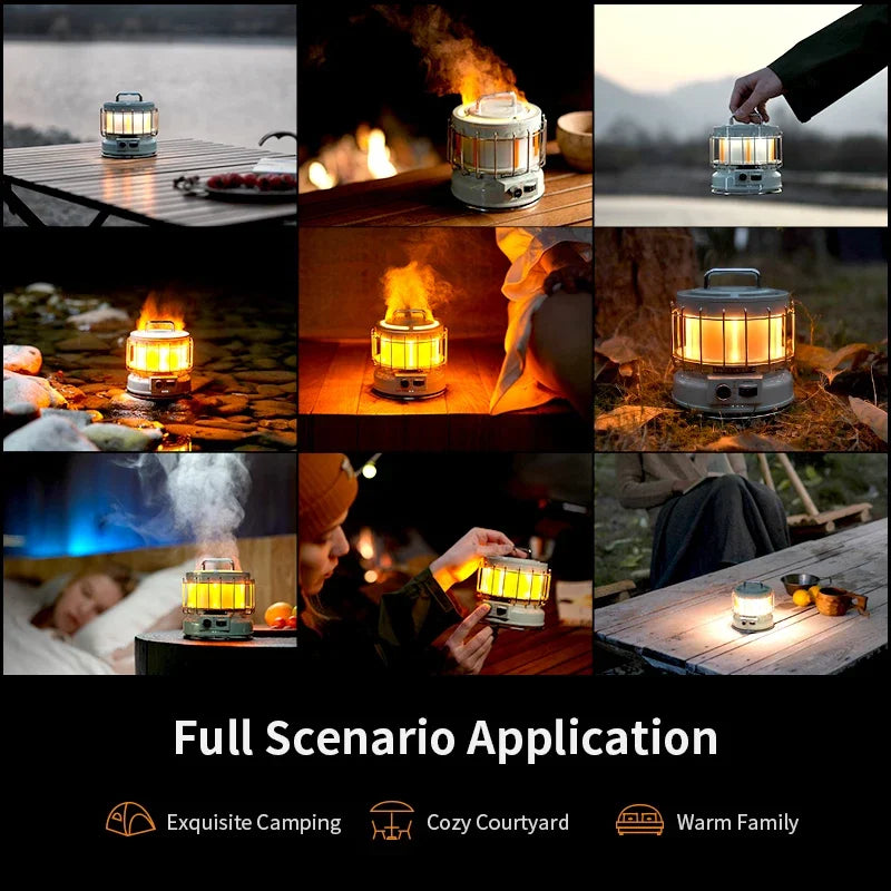 FLEXTAIL Camping Lantern with 9600mAh Battery, 3-in-1 Vintage Rechargeable Camping Light for Patio, Hiking, Camping, Bedroom