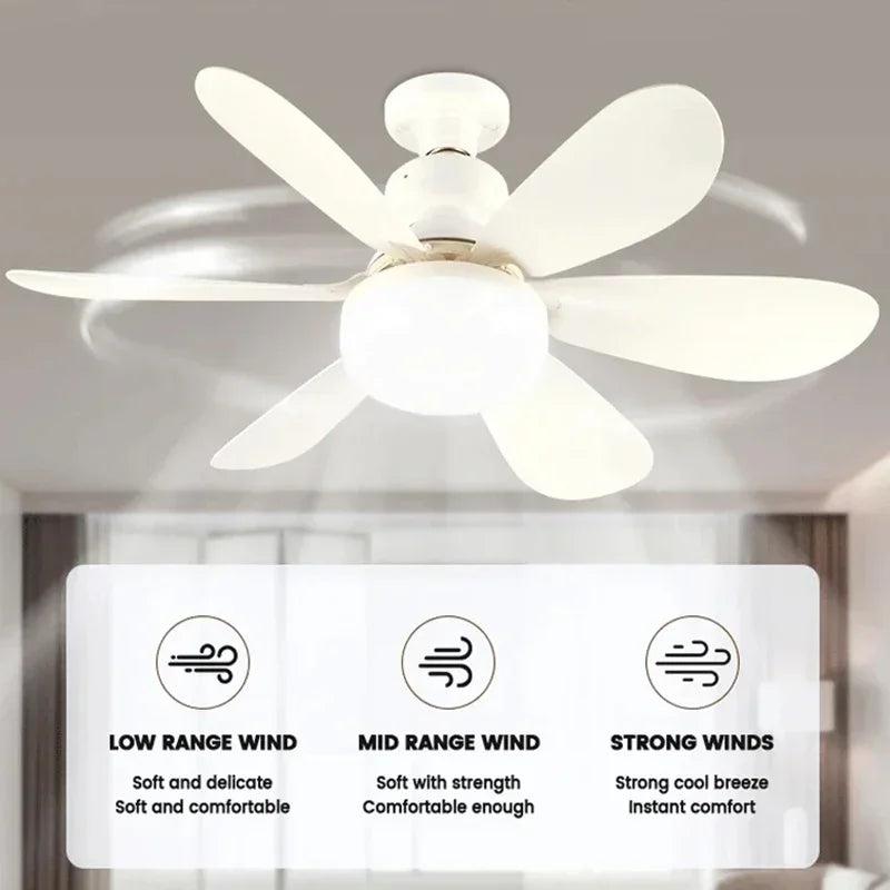 30W/40W E27 Ceiling Fan Light with Remote Dimming LED Lights Suitable Fan Intelligent Silent Ceiling Fan for Living Room Bedroom