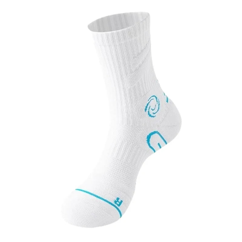 WRELS 1/2/3 Pairs Basketball Crew Socks Cushioned Athletic Socks Men Women Moisture Wicking Arch Support Running Sports Socks
