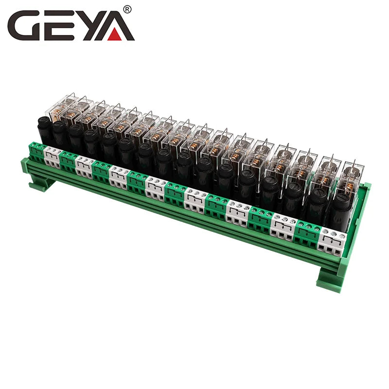 ម៉ូឌុល រេឡេ PLC GEYA 2/4/16 ឆានែល 12V/24V DC 8A ជាមួយ នឹង ការការពារ ហ្វុយស៊ីប DIN Rail Mount សម្រាប់ ស្វ័យប្រវត្តិកម្ម ឧស្សាហកម្ម