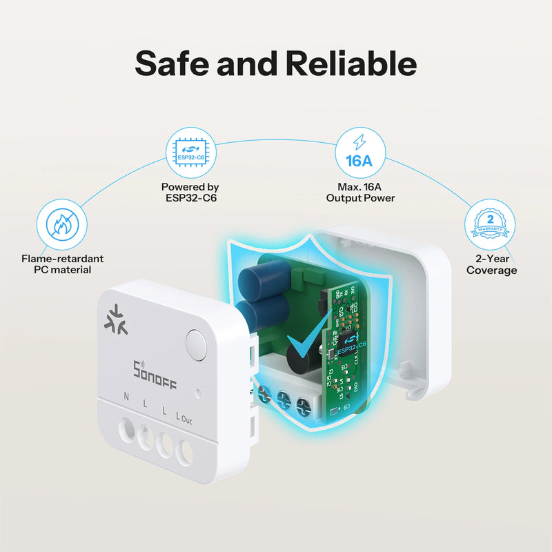 SONOFF MINI‑1GP MINI PM Matter Over WiFi Non‑Switch Smart Power Meter 16A Max Monitor Energy Consumption Generation Track Costs