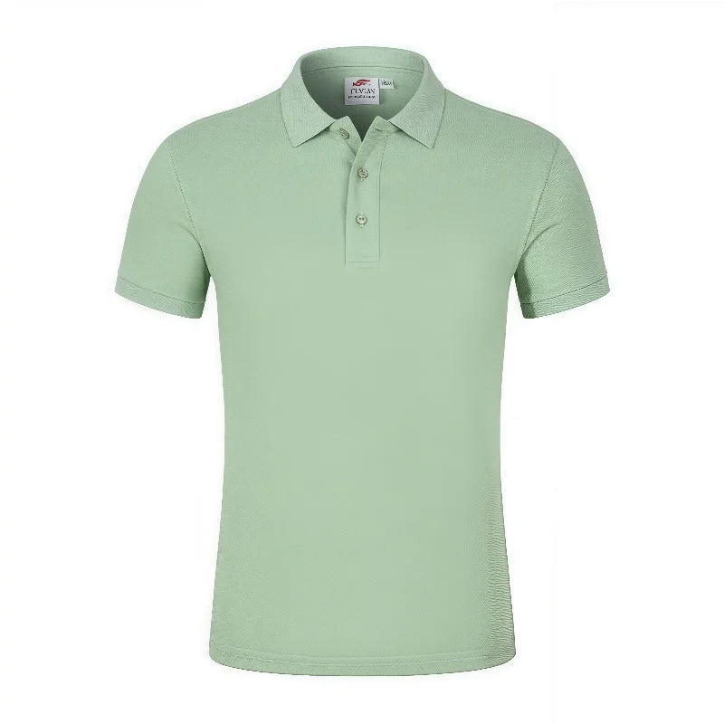 Turn-down Collar High-End Pure Cotton Polo Shirt Short Sleeve  casual Corporate  business Group Meetings  custom Logo