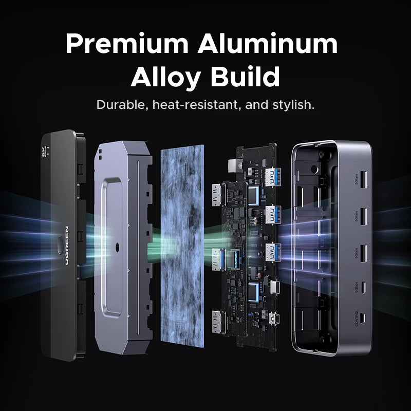 UGREEN 8K 60Hz DP KVM Switch 2 Monitors 2 PCs USB 3.0 Sharing Keyboard Mouse Monitor with HDR 3D for Desktop Printer