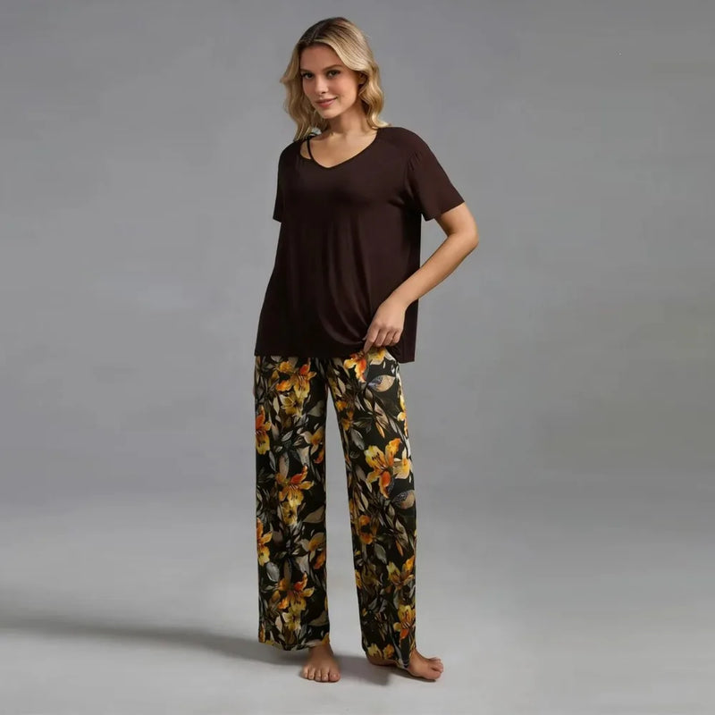 Soft Short Sleeve Sleepwear 2 Piece Set Pajamas Women's Suit Night Wear Female 2026 New Thin Pyjama Set Woman Nightwear Pijama