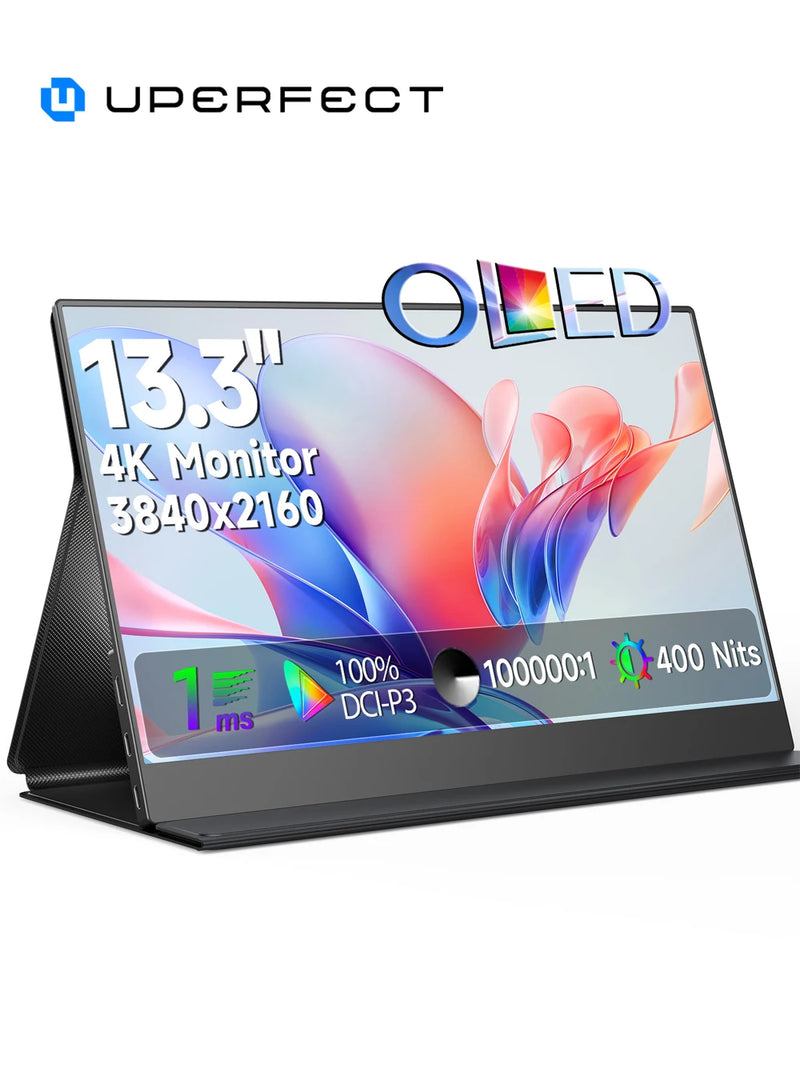 UPERFECT OLED UHD 4K Portable Monitor 13.3" IPS HDMI Extenal Screen For Laptop MINI PC Mac Steam Deck XBOX Switch Gaming Display