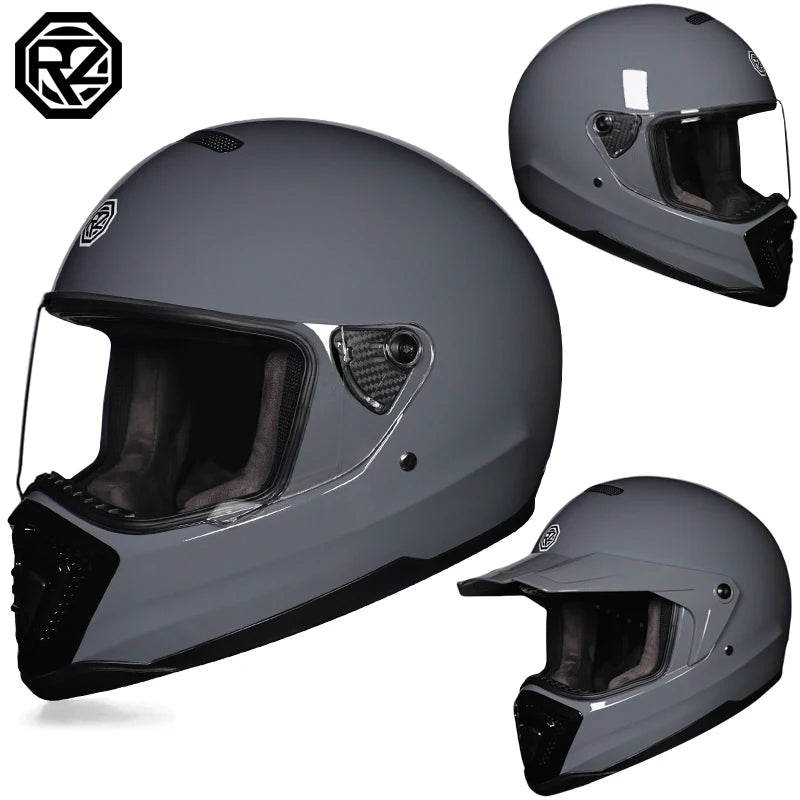 2024 new ORZ retro motorcycle helmet, American cruise full helmet, motorcycle with free brim