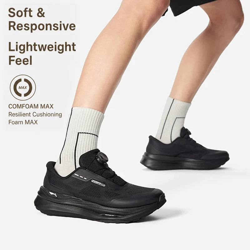 ស្បែកជើង Li-Ning Unisex SOFT GO MAX 3 របៀបរស់នៅ COMFOAM MAX មានខ្យល់ចេញចូលបានល្អ ទ្រទ្រង់បានល្អ ស្បែកជើងដើរលេងធម្មតា LiNing AGLW023