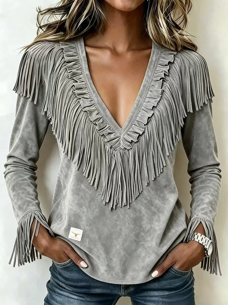 Women's Brown Long-sleeve Collared Shirt with A Slight Stretch, Made of Corduroy Fabric; Available in White or Gray.