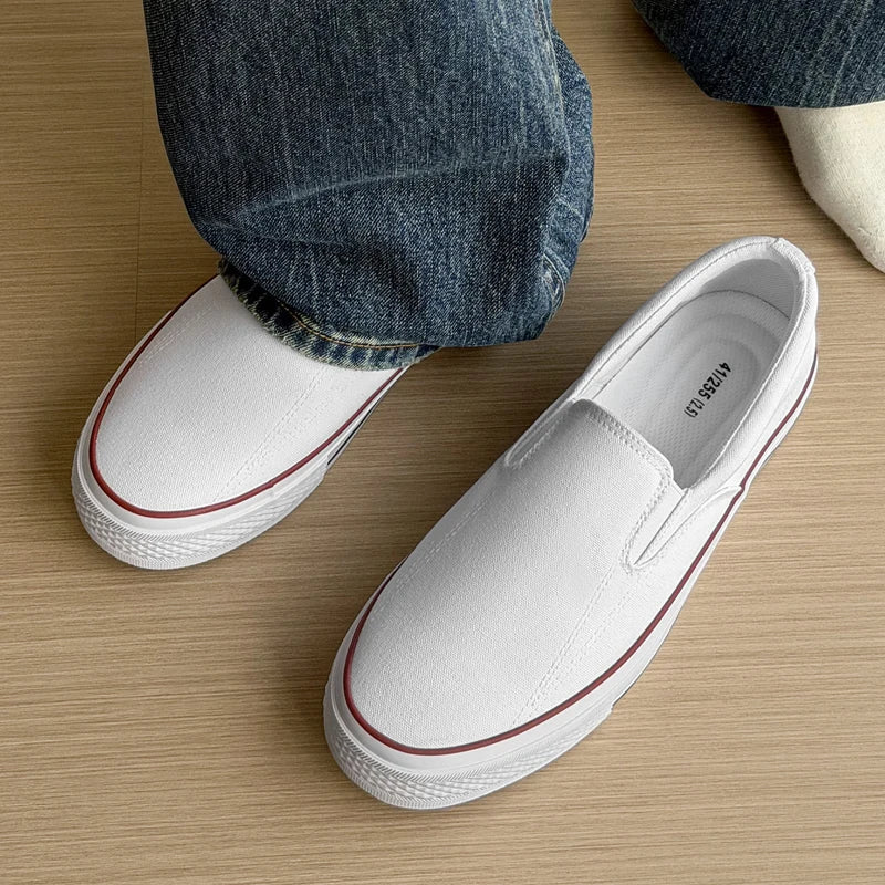 Men's high-quality slip on casual shoes four seasons breathable lightweight soft-sole comfort outdoor walking sports board shoes