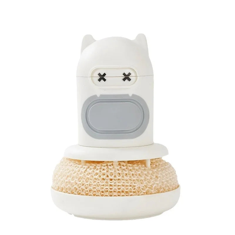 New Cute Cartoon Kitchen Pressing Brush Pot Scrubber Cleaning Decontamination Tool for Home Essentials