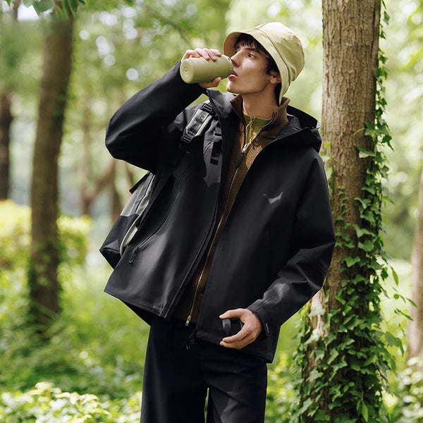 អាវក្រៅបុរស Semir ការពារទឹក ការពារខ្យល់ មានមួក ខ្យល់ចេញចូលបាន ប្រើប្រាស់បានយូរ ងាយស្រួលពាក់ក្រៅផ្ទះ ធម្មតា រដូវស្លឹកឈើជ្រុះ ពាក់ប្រចាំថ្ងៃ 2026