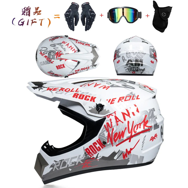 Send 3 pieces gift motorcycle helmet children off-road helmet bike downhill AM DH cross helmet capacete motocross casco
