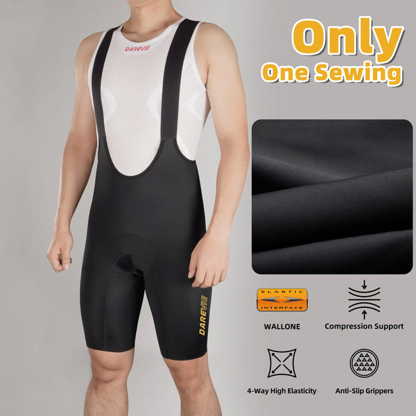 ខោជិះកង់បុរស DARREVIE Elastic Interface® 80kg/m³Pad Bretelelle សម្រាប់ជិះកង់បុរស 5.0 ខោជិះកង់មួយដុំ គ្មានថ្នេរ ការពារការរអិល