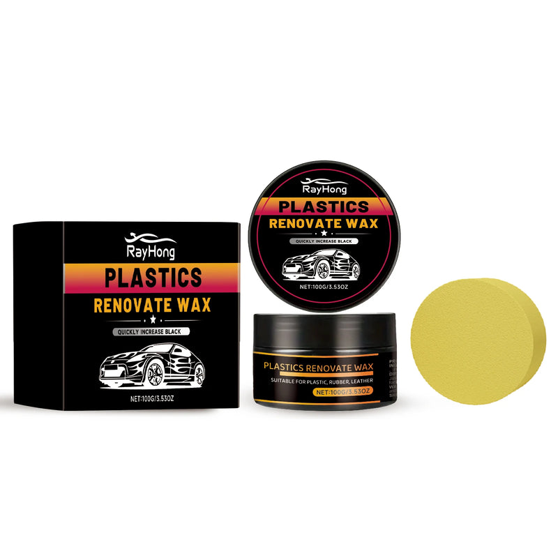 SEAMETAL Car Plastic Restorer Crystal Clear Auto Interior Leather & Panel Renewal Wax Back To Black Gloss Car Polish Wax Cream