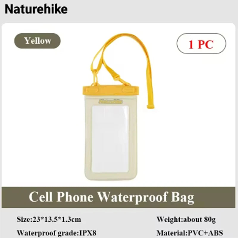 Naturehike Cell Phone Waterproof Bag IPX8 PVC Surfing Swimming Phone Bag Portable Cell Phone Bag Beach Diving Snorkeling Bag