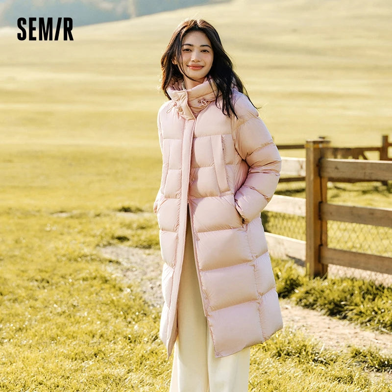 Semir Women Down Jacket Long Length 80 Percent Down Fill Water Repellent Windproof Thick Warm 2026 New Winter Daily Wear