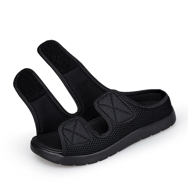 Adjustable Diabetic Sandals for Swollen Feet Wide Open Toe Mesh Slippers for Edema Arthritis Bunions & Elderly Foot Pain Relief