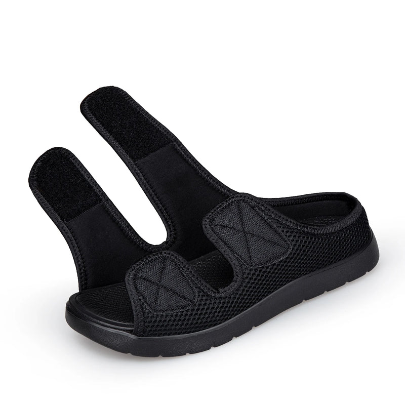 Adjustable Diabetic Sandals for Swollen Feet Wide Open Toe Mesh Slippers for Edema Arthritis Bunions & Elderly Foot Pain Relief